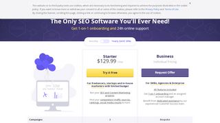
                            3. Pricing & Free Trial - cognitiveSEO