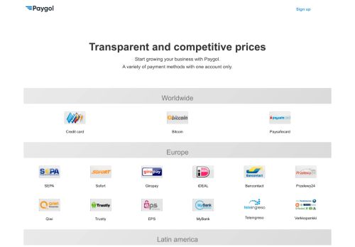 
                            5. Pricing - Paygol