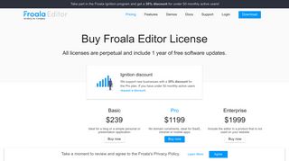 
                            5. Pricing Plans | WYSIWYG HTML Editor | Froala