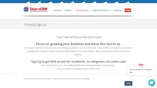 
                            6. Pricing & Sign Up | Solar eCRM