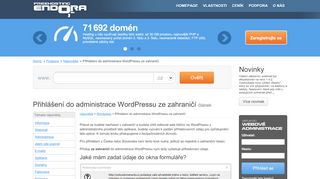 
                            5. Přihlášení do administrace WordPressu ze zahraničí| Endora.cz