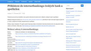 
                            9. Přihlášení do internetbankingu českých bank a spořitelen | investia.cz