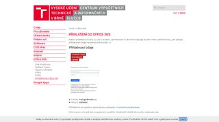
                            9. Přihlášení do Office 365 – CVIS – VUT v Brně