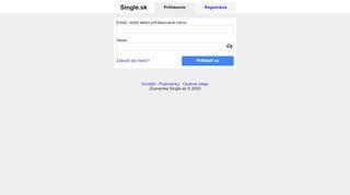 
                            3. Prihlásenie | Bezplatná zoznamka Single.sk
