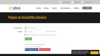 
                            12. Prijava na korisničke stranice - Plus Hosting