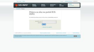 
                            3. Prijava za ulaz na portal IUS-INFO