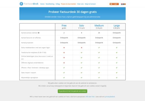 
                            4. Prijzen Factuurdesk - Probeer 30 dagen gratis | Factuurdesk
