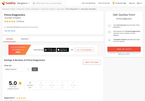 
                            10. Prima Diagnostics in Jayanagar, Bangalore-560011 | Sulekha ...
