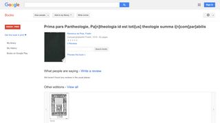
                            11. Prima pars Pantheologie, Pa[n]theologia id est toti[us] theologie ...