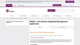 
                            6. PRIMA - Peer Review Integrated Management Application - aicpa