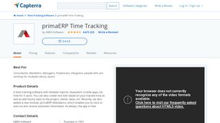
                            10. primaERP Time Tracking Reviews and Pricing - 2019 - Capterra