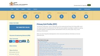 
                            4. Primary Exit Profile (PEP) | Ministry of Education, Youth and Information