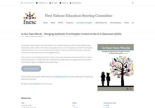 
                            8. Primary Resources (K-3) - First Nations Education Steering Committee ...