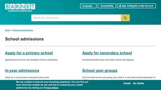 
                            12. Primary school admissions - Barnet Council