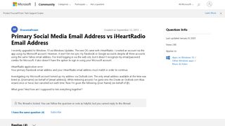 
                            11. Primary Social Media Email Address vs iHeartRadio Email Address ...