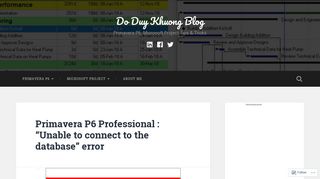 
                            1. Primavera P6 Professional : “Unable to connect to the database” error