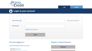 
                            3. Prime Credit Customer Portal | Customer | Login