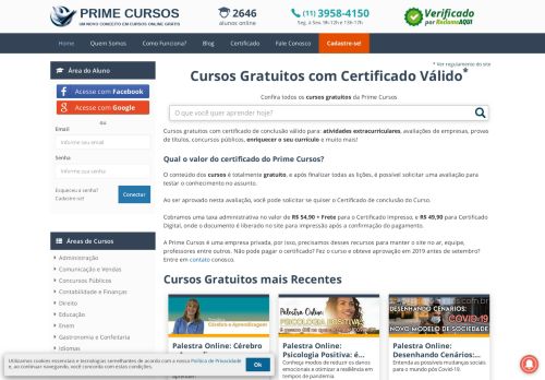 
                            11. Prime Cursos Online Grátis | Cursos Gratuitos com Certificado Válido