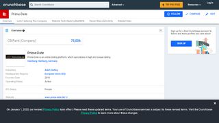 
                            3. Prime-Date | Crunchbase