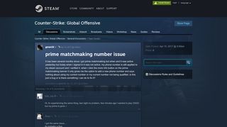 
                            4. prime matchmaking number issue :: Counter-Strike: Global Offensive ...