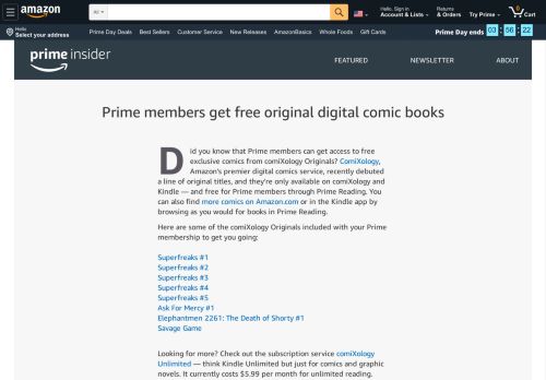
                            11. Prime members get free original digital comic books - Amazon.com