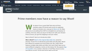 
                            4. Prime members now have a reason to say Woot! - Amazon.com