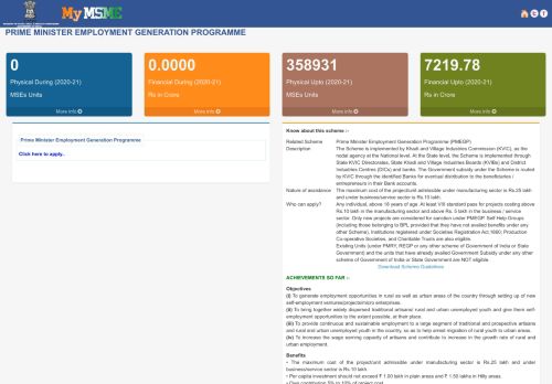 
                            2. Prime Minister Employment Generation Programme - MY MSME