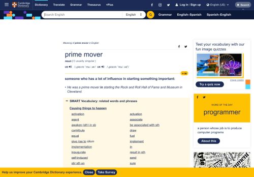 
                            13. PRIME MOVER | definition in the Cambridge English Dictionary