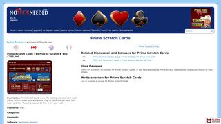 
                            13. Prime Scratch Cards Bonus Codes and Review by NoLuckNeeded.com