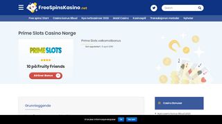 
                            10. Prime Slots - Bonuskode 110 free spins på Prime Slots