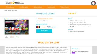 
                            11. Prime Slots Casino 2019 | Bonus bis zu 200€ und 110 Freispiele