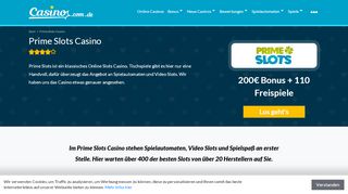 
                            2. Prime Slots Casino Test - 200 Euro Willkommensbonus + 110 Free ...