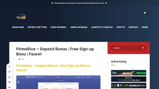 
                            9. PrimeDice - Deposit Bonus | Free Sign-up Bonus | Faucet