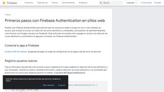 
                            2. Primeros pasos con Firebase Authentication en sitios web | Firebase