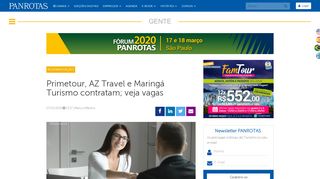 
                            7. Primetour, AZ Travel e Maringá Turismo contratam; veja vagas ...