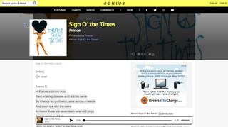 
                            6. Prince – Sign O' the Times Lyrics | Genius Lyrics