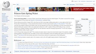 
                            10. Princes Gate Spring Water - Wikipedia