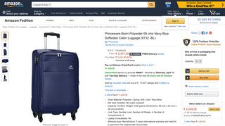 
                            9. Princeware Bonn Polyester 58 cms Navy Blue Softsided Cabin ...