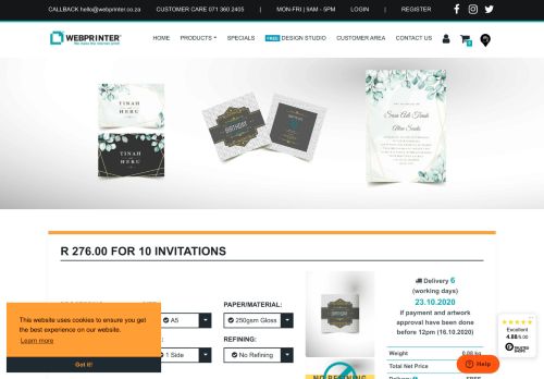 
                            7. Print Custom Invitations Online | Invitation Printing with ... - Webprinter