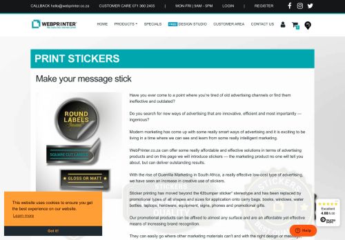 
                            9. Print Custom Stickers Online | Quality Sticker Printing with ... - Webprinter