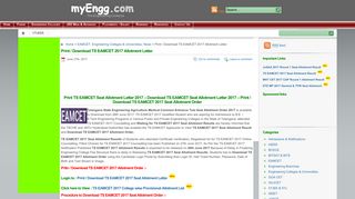 
                            3. Print / Download TS EAMCET 2017 Allotment Letter - myEngg.com