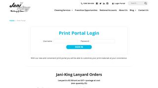 
                            5. Print Portal Login - Jani King