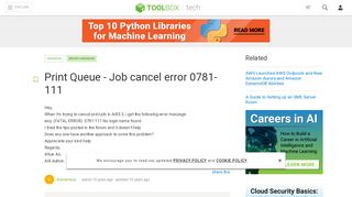 
                            2. Print Queue - Job cancel error 0781-111 - IT Toolbox