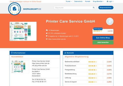 
                            13. Printer Care Service GmbH: Erfahrungen, Bewertungen, Meinungen