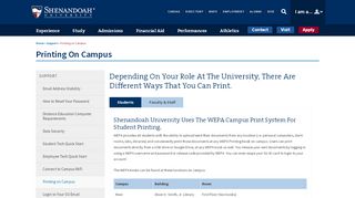 
                            11. Printing on Campus | Shenandoah University | Institutional Computing