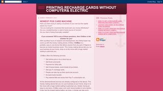 
                            3. PRINTING RECHARGE CARDS WITHOUT COMPUTER& ELECTRIC ...