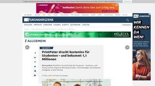 
                            11. PrintPeter druckt kostenlos für Studenten – und bekommt 1,1 Millionen ...