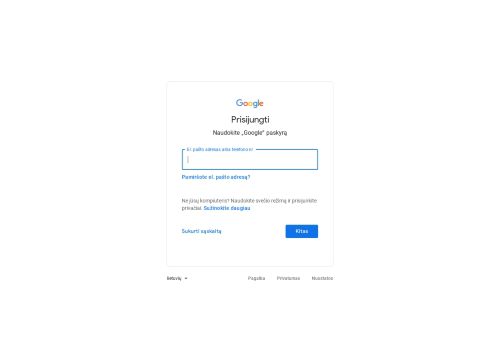 
                            10. Prisijungti – „Google“ paskyros - Google Accounts