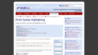 
                            10. Prism Syntax Highlighting für MyBB 1.8.x - Erweiterungen - MyBB.de