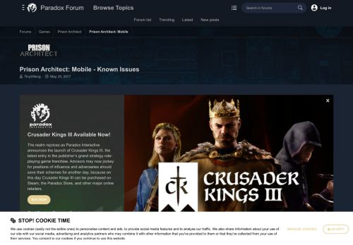 
                            12. Prison Architect: Mobile - Known Issues | Paradox Interactive Forums